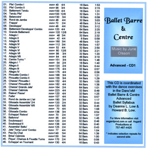Ballet Barre & Center - Advanced CD by June Olsson